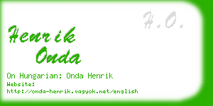 henrik onda business card